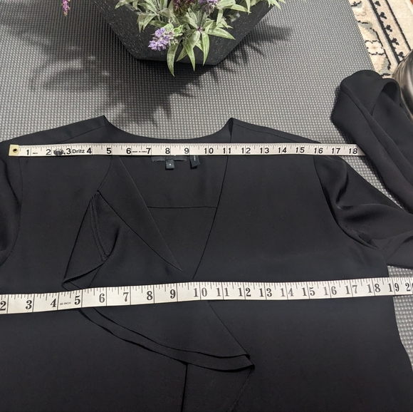 THEORY Jastrid 100% Silk Ruffle Front Blouse - Picture 9 of 11